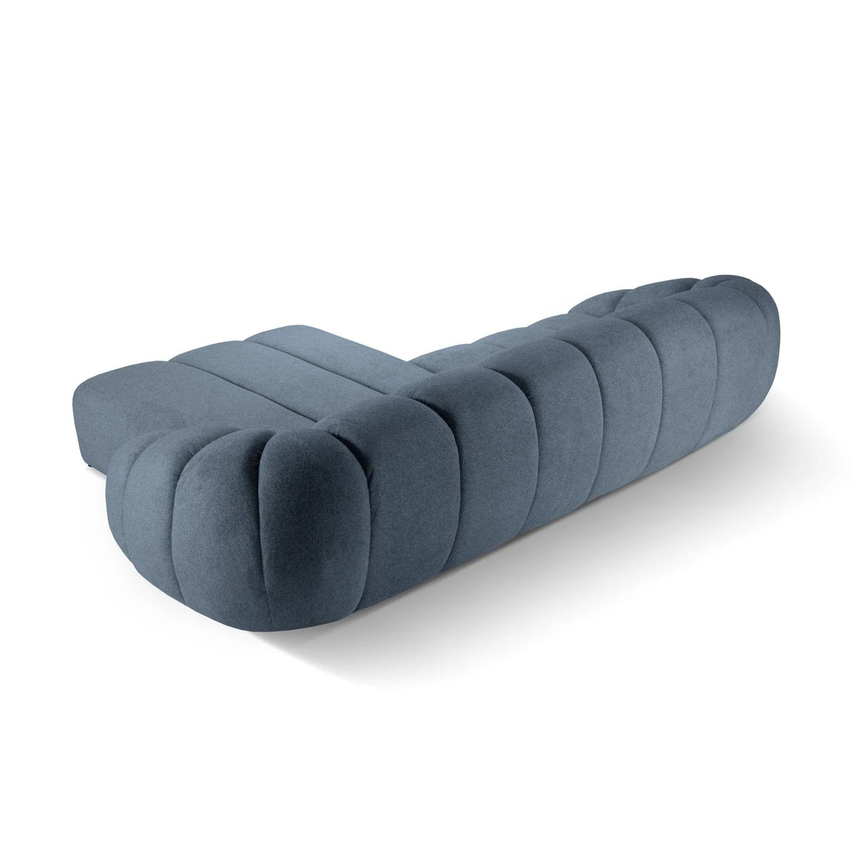 Diana 4-Sitzer Ecksofa Rechts, mit Bezug aus Strukturierter Stoff (Bub15) in Blau Jeans, 334x182 cm – Bild 5