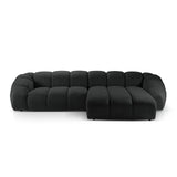 Diana 4-Sitzer Ecksofa Rechts, mit Bezug aus Strukturierter Stoff (Bub17) in Anthrazit, 334x182 cm – Bild 1