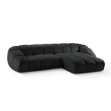 Diana 4-Sitzer Ecksofa Rechts, mit Bezug aus Strukturierter Stoff (Bub17) in Anthrazit, 334x182 cm – Bild 4