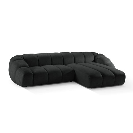 Diana 4-Sitzer Ecksofa Rechts, mit Bezug aus Strukturierter Stoff (Bub17) in Anthrazit, 334x182 cm – Bild 4