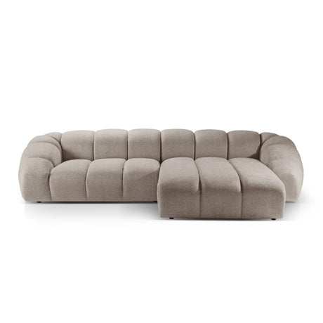 Diana 4-Sitzer Ecksofa Rechts, mit Bezug aus Strukturierter Stoff (Bub3) in Dunkelbeige, 334x182 cm – Bild 1