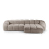 Diana 4-Sitzer Ecksofa Rechts, mit Bezug aus Strukturierter Stoff (Bub3) in Dunkelbeige, 334x182 cm – Bild 1