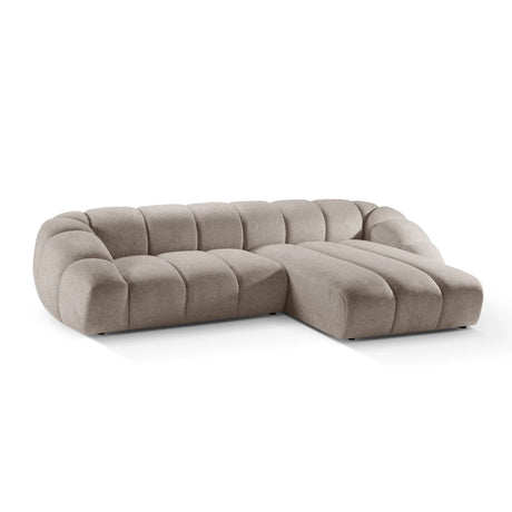 Diana 4-Sitzer Ecksofa Rechts, mit Bezug aus Strukturierter Stoff (Bub3) in Dunkelbeige, 334x182 cm – Bild 4