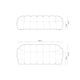 Diana 4-Sitzer Sofa mit Bezug aus 3D-Stoff, Samt oder Strukturstoff, 294x114 cm – Bild 3