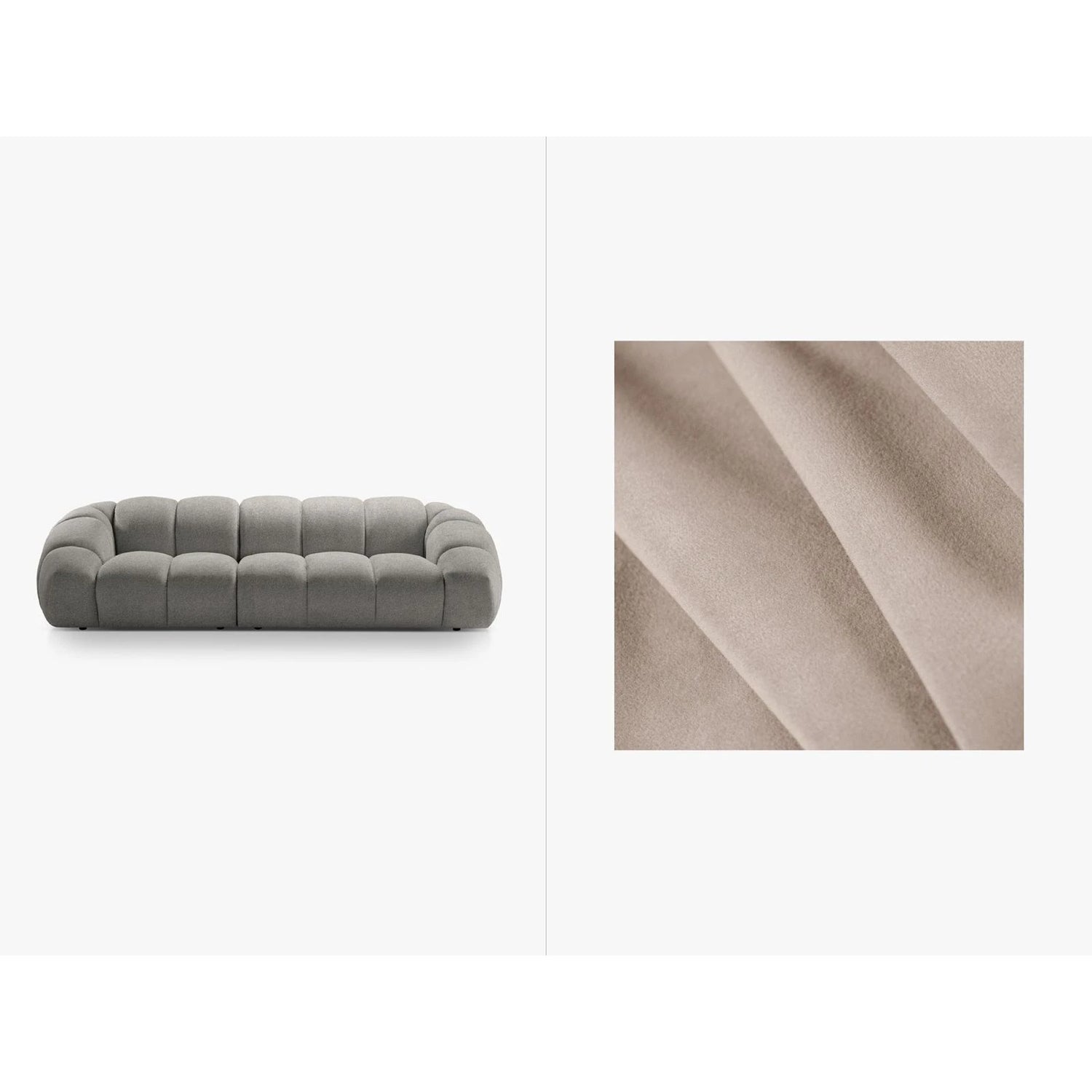 Diana 4-Sitzer Sofa mit Bezug aus Samt (Sal1) in Beige, 294x114 cm – Bild 1