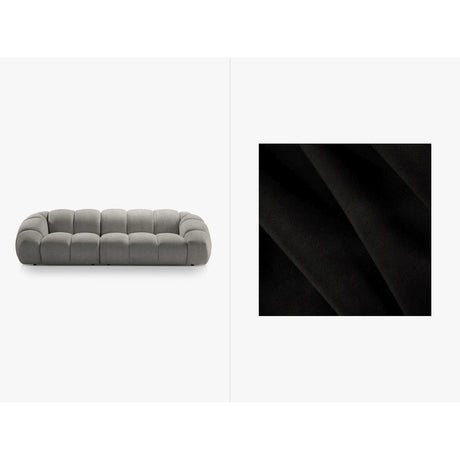Diana 4-Sitzer Sofa mit Bezug aus Samt (Sal19) in Schwarz, 294x114 cm – Bild 1