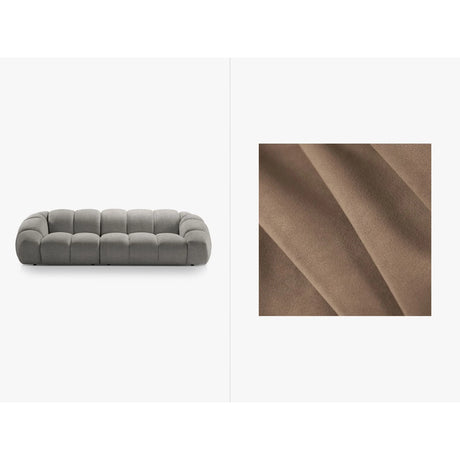 Diana 4-Sitzer Sofa mit Bezug aus Samt (Sal3) in Grey Brown, 294x114 cm – Bild 1