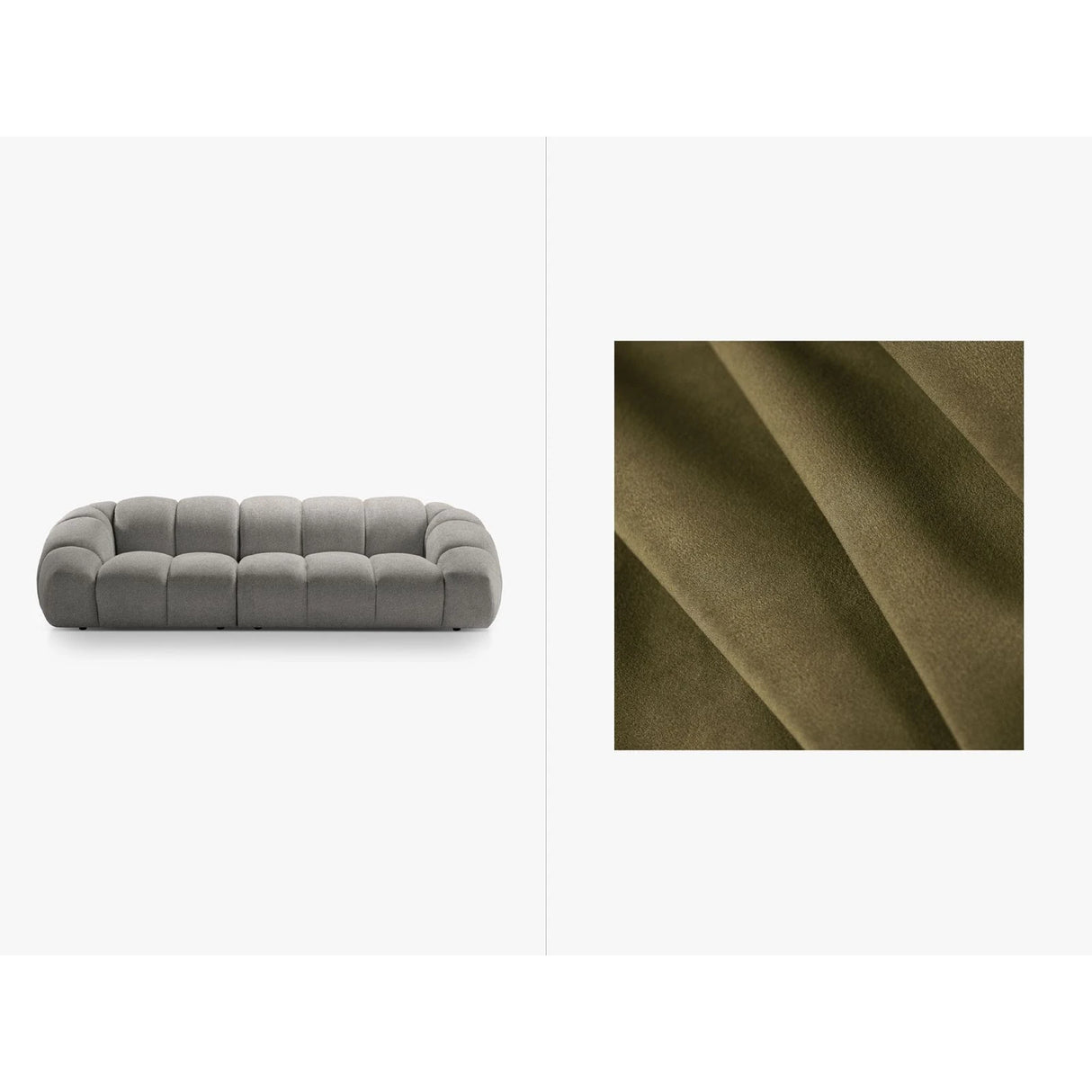 Diana 4-Sitzer Sofa mit Bezug aus Samt (Sal8) in Grün, 294x114 cm – Bild 1