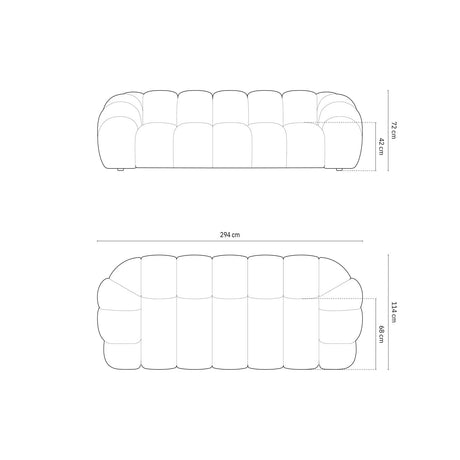 Diana 4-Sitzer Sofa mit Bezug aus Strukturierter Stoff (Bub12) in Grün, 294x114 cm – Bild 3