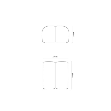 Diana Pouf mit Bezug aus 3D (Son05) in Silber, 82x60 cm – Bild 3