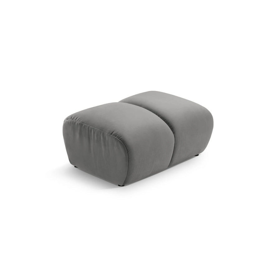 Diana Pouf mit Bezug aus Samt (Sal17) in Grau, 82x60 cm – Bild 1