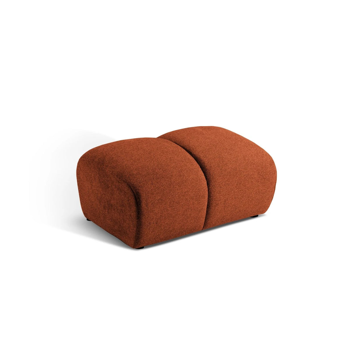 Diana Pouf mit Bezug aus Strukturierter Stoff (Bub10) in Terrakotta, 82x60 cm – Bild 1