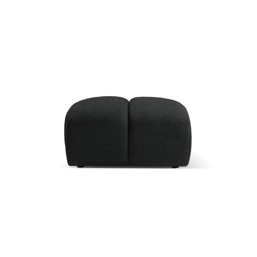 Diana Pouf mit Bezug aus Strukturierter Stoff (Bub17) in Anthrazit, 82x60 cm – Bild 4