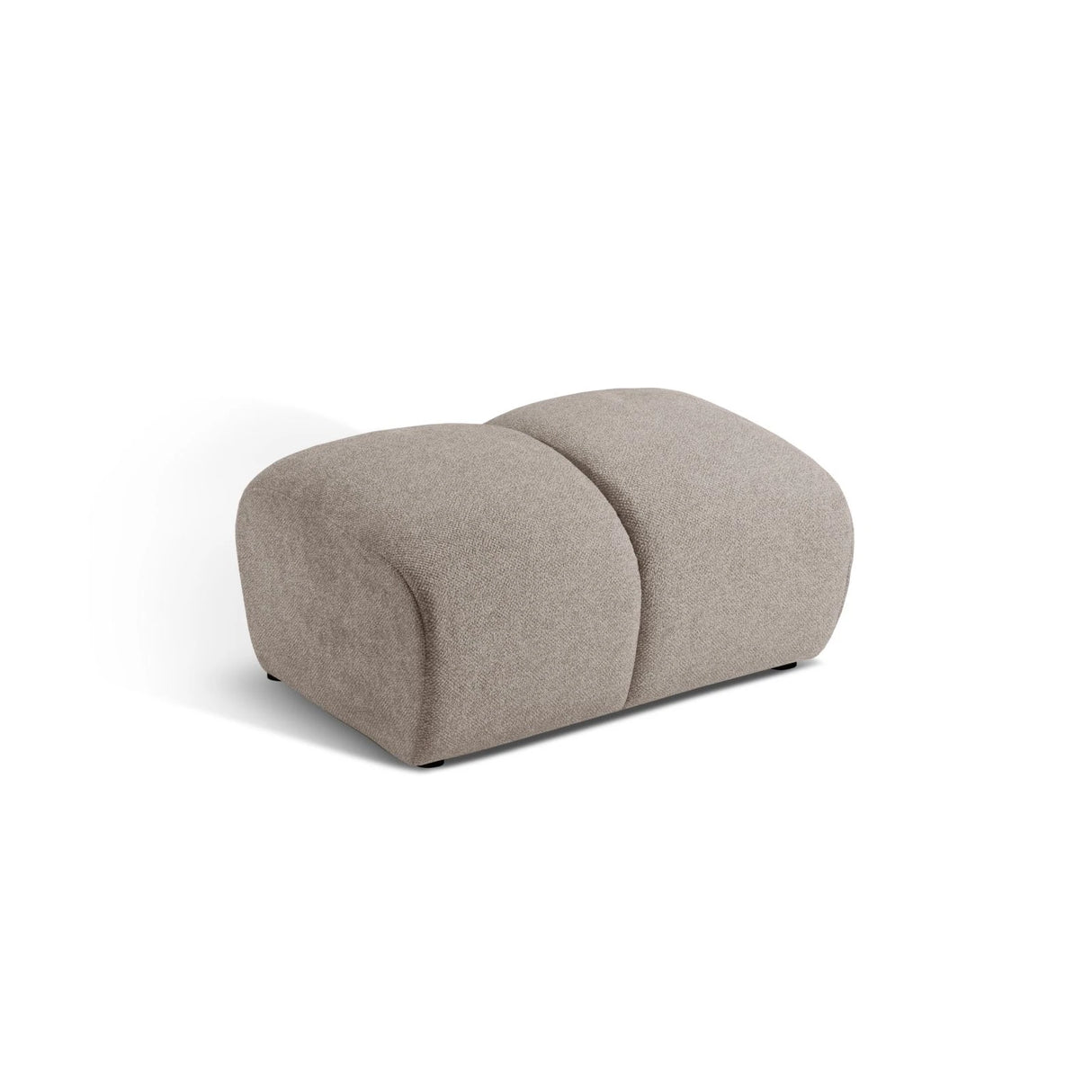 Diana Pouf mit Bezug aus Strukturierter Stoff (Bub3) in Dunkelbeige, 82x60 cm – Bild 1