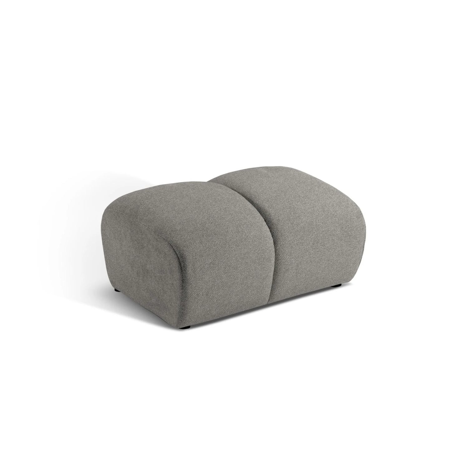 Diana Pouf mit Bezug aus Strukturierter Stoff (Bub7) in Hellgrau, 82x60 cm – Bild 1