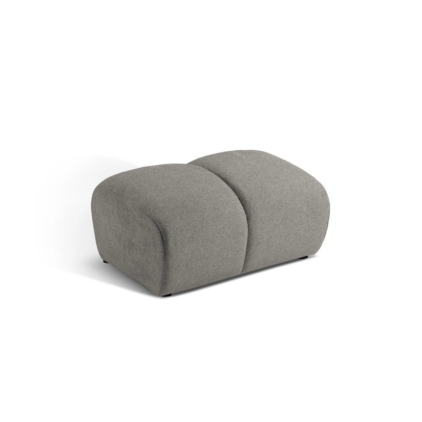 Diana Pouf mit Bezug aus Strukturierter Stoff (Bub7) in Hellgrau, 82x60 cm – Bild 1