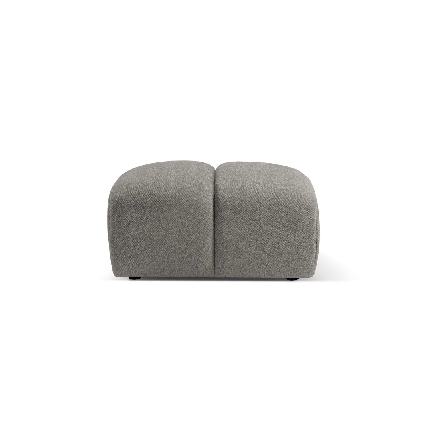 Diana Pouf mit Bezug aus Strukturierter Stoff (Bub7) in Hellgrau, 82x60 cm – Bild 4
