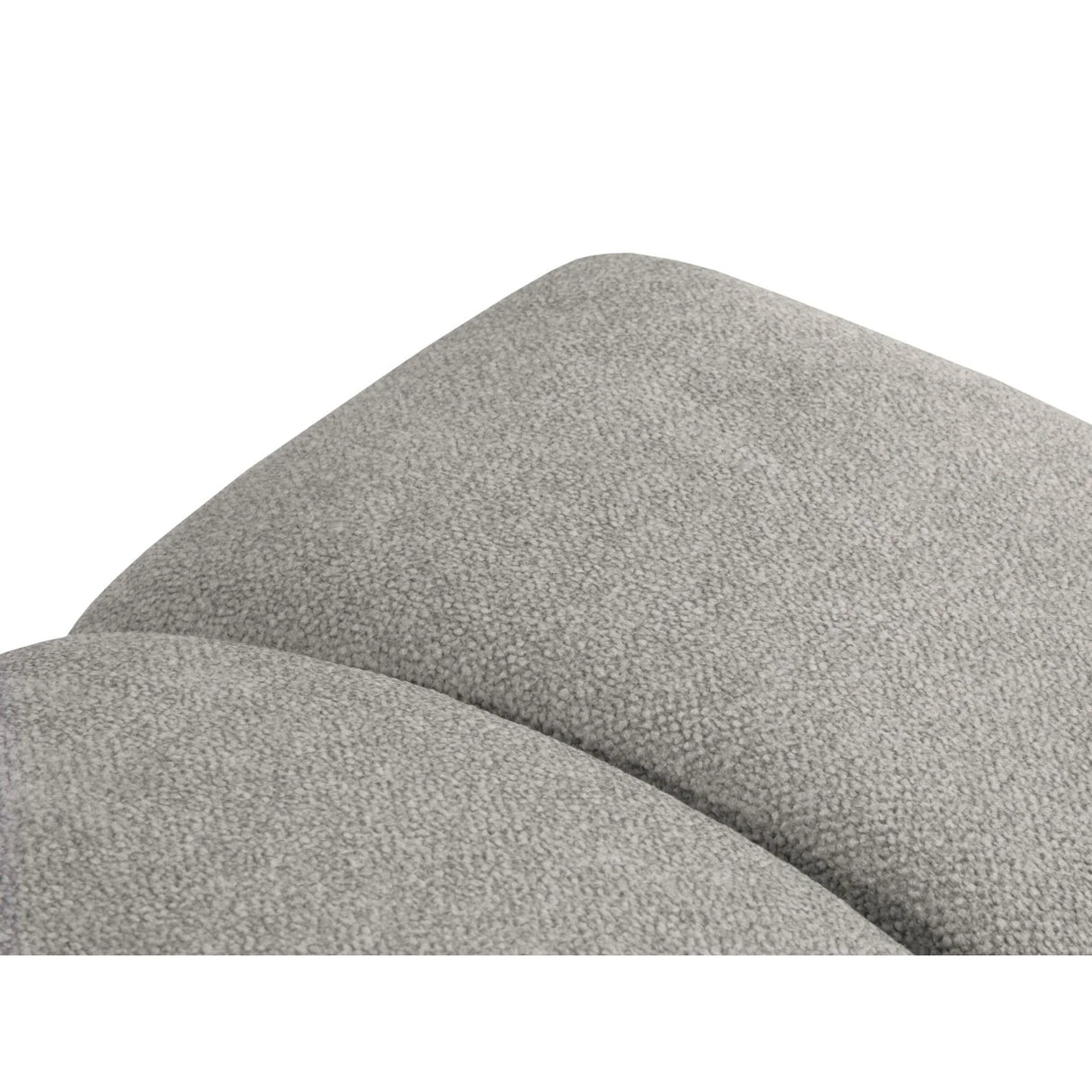 Diana Pouf mit Bezug aus Strukturierter Stoff (Bub7) in Hellgrau, 82x60 cm – Bild 5