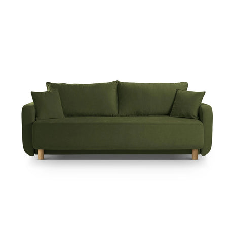 Elen 3-Sitzer Sofa mit Schlaffunktion, aus Strukturierter Stoff (Win34) in Grün, 231x106 cm – Bild 1