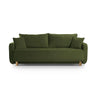 Elen 3-Sitzer Sofa mit Schlaffunktion, aus Strukturierter Stoff (Win34) in Grün, 231x106 cm – Bild 1