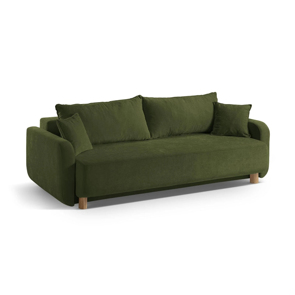 Elen 3-Sitzer Sofa mit Schlaffunktion, aus Strukturierter Stoff (Win34) in Grün, 231x106 cm – Bild 4