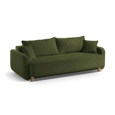 Elen 3-Sitzer Sofa mit Schlaffunktion, aus Strukturierter Stoff (Win34) in Grün, 231x106 cm – Bild 4