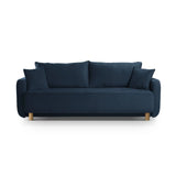 Elen 3-Sitzer Sofa mit Schlaffunktion, aus Strukturierter Stoff (Win77) in Marineblau, 231x106 cm – Bild 1