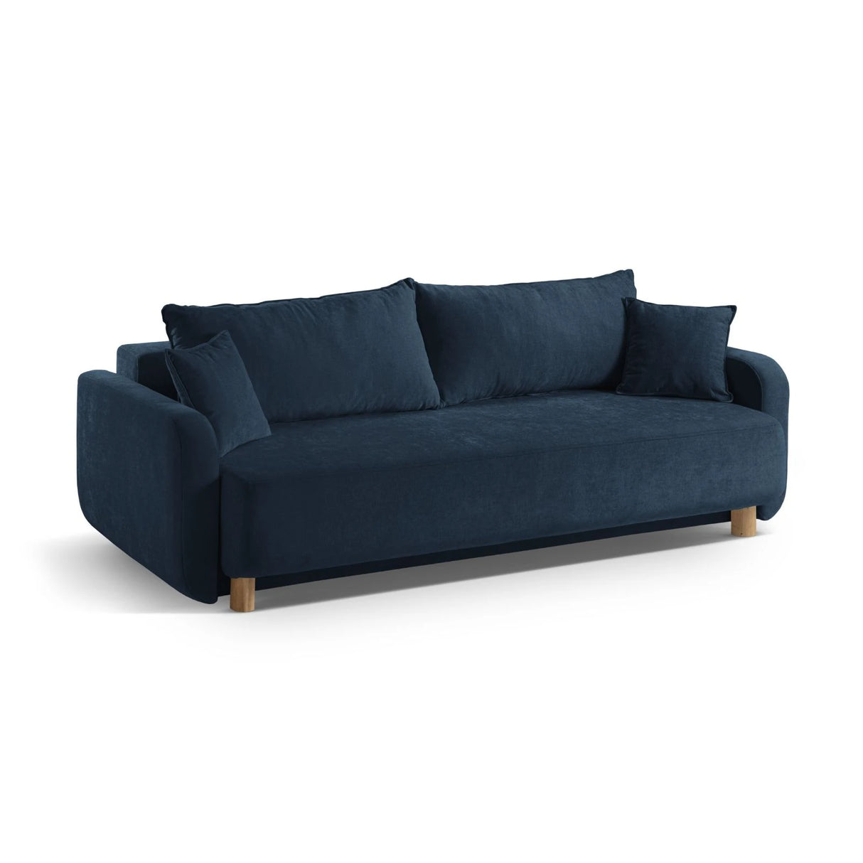 Elen 3-Sitzer Sofa mit Schlaffunktion, aus Strukturierter Stoff (Win77) in Marineblau, 231x106 cm – Bild 4