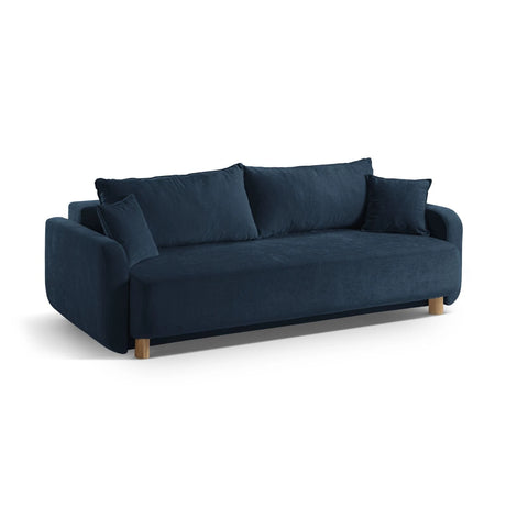 Elen 3-Sitzer Sofa mit Schlaffunktion, aus Strukturierter Stoff (Win77) in Marineblau, 231x106 cm – Bild 4