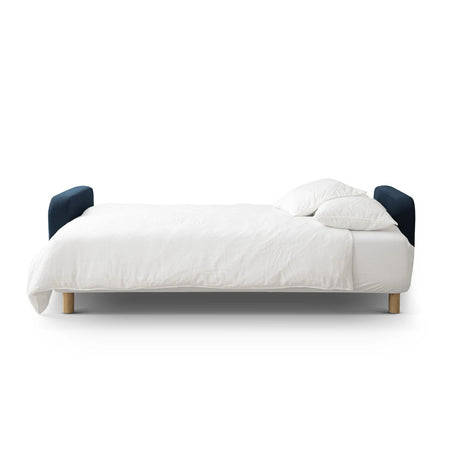 Elen 3-Sitzer Sofa mit Schlaffunktion, aus Strukturierter Stoff (Win77) in Marineblau, 231x106 cm – Bild 6