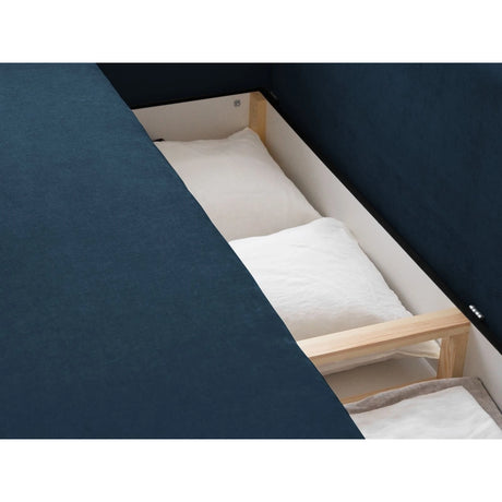 Elen 3-Sitzer Sofa mit Schlaffunktion, aus Strukturierter Stoff (Win77) in Marineblau, 231x106 cm – Bild 8