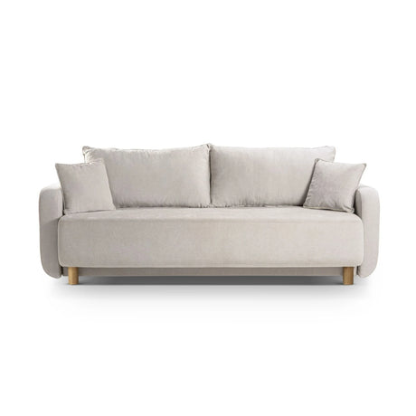 Elen 3-Sitzer Sofa mit Schlaffunktion, aus Strukturierter Stoff (Win80) in Beige, 231x106 cm – Bild 1