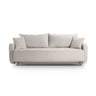 Elen 3-Sitzer Sofa mit Schlaffunktion, aus Strukturierter Stoff (Win80) in Beige, 231x106 cm – Bild 1