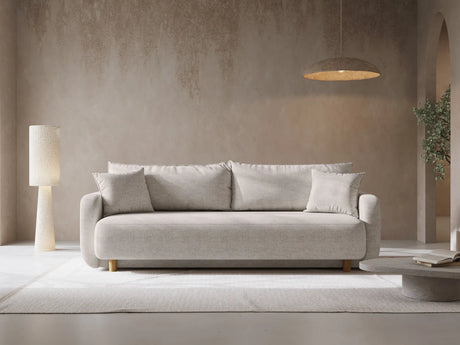 Elen 3-Sitzer Sofa mit Schlaffunktion, aus Strukturierter Stoff (Win80) in Beige, 231x106 cm – Bild 2