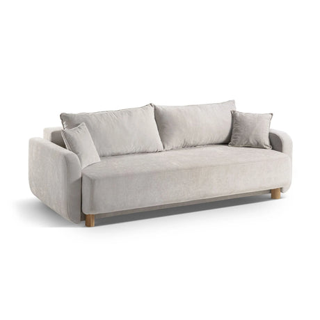 Elen 3-Sitzer Sofa mit Schlaffunktion, aus Strukturierter Stoff (Win80) in Beige, 231x106 cm – Bild 4