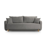 Elen 3-Sitzer Sofa mit Schlaffunktion, aus Strukturierter Stoff (Win90) in Grau, 231x106 cm – Bild 1