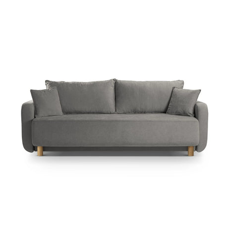 Elen 3-Sitzer Sofa mit Schlaffunktion, aus Strukturierter Stoff (Win90) in Grau, 231x106 cm – Bild 1