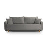 Elen 3-Sitzer Sofa mit Schlaffunktion, aus Strukturierter Stoff (Win90) in Grau, 231x106 cm – Bild 1