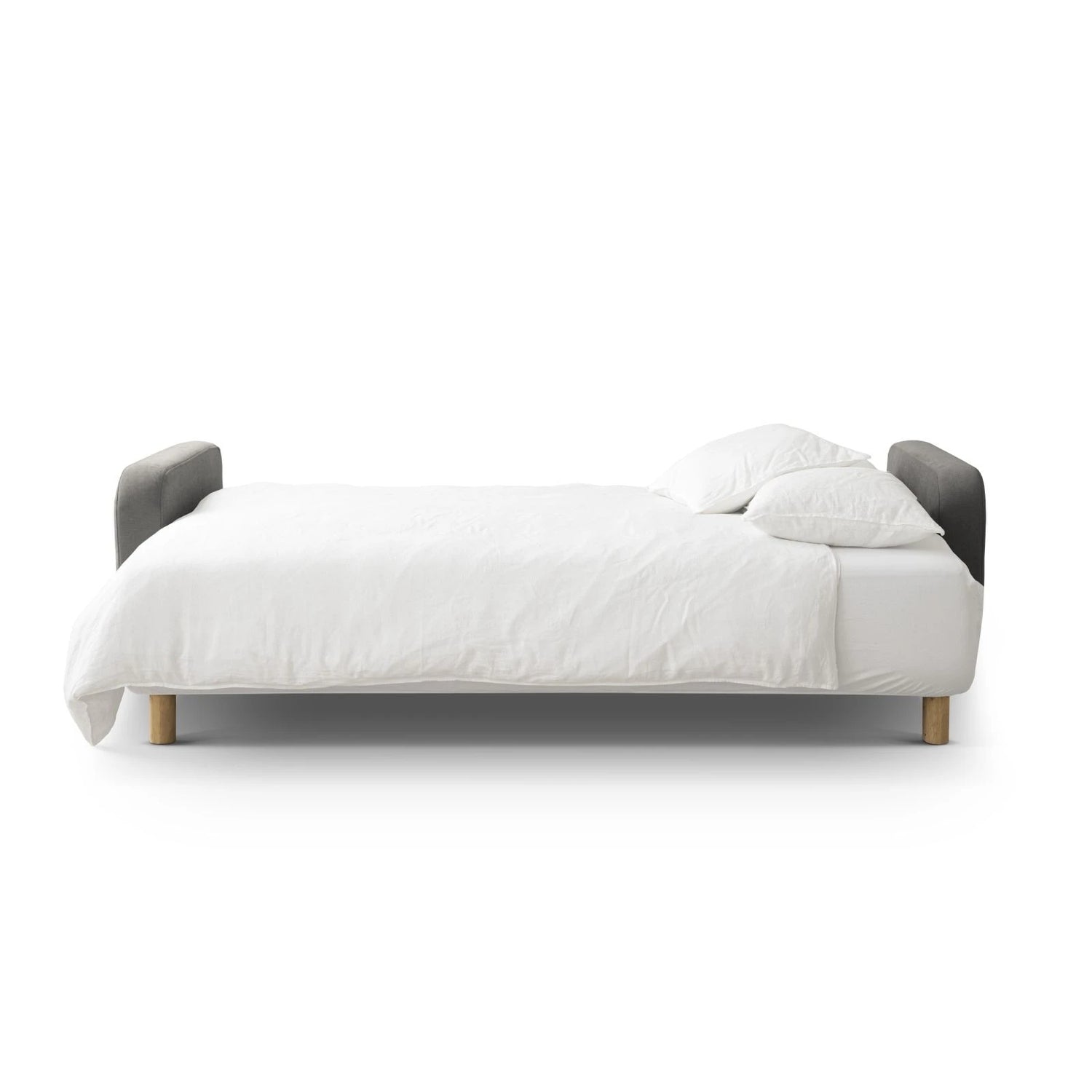 Elen 3-Sitzer Sofa mit Schlaffunktion, aus Strukturierter Stoff (Win90) in Grau, 231x106 cm – Bild 6