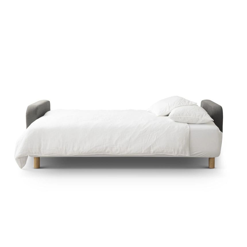 Elen 3-Sitzer Sofa mit Schlaffunktion, aus Strukturierter Stoff (Win90) in Grau, 231x106 cm – Bild 6