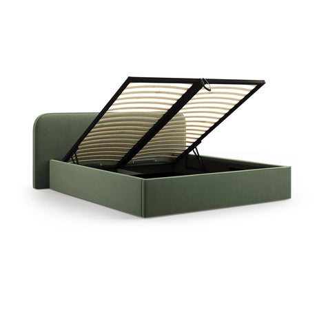Elizabeth Bett mit Stauraum und Kopfteil in Samt (PorMos) in Moss Green, 140x200 cm – Bild 6