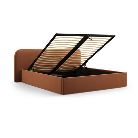 Elizabeth Bett mit Stauraum und Kopfteil in Samt (PorRus) in Terrakotta, 140x200 cm – Bild 6