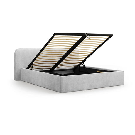 Elizabeth Bett mit Stauraum und Kopfteil in Strukturierter Stoff (BABLGR) in Hellgrau, 180x200 cm – Bild 6