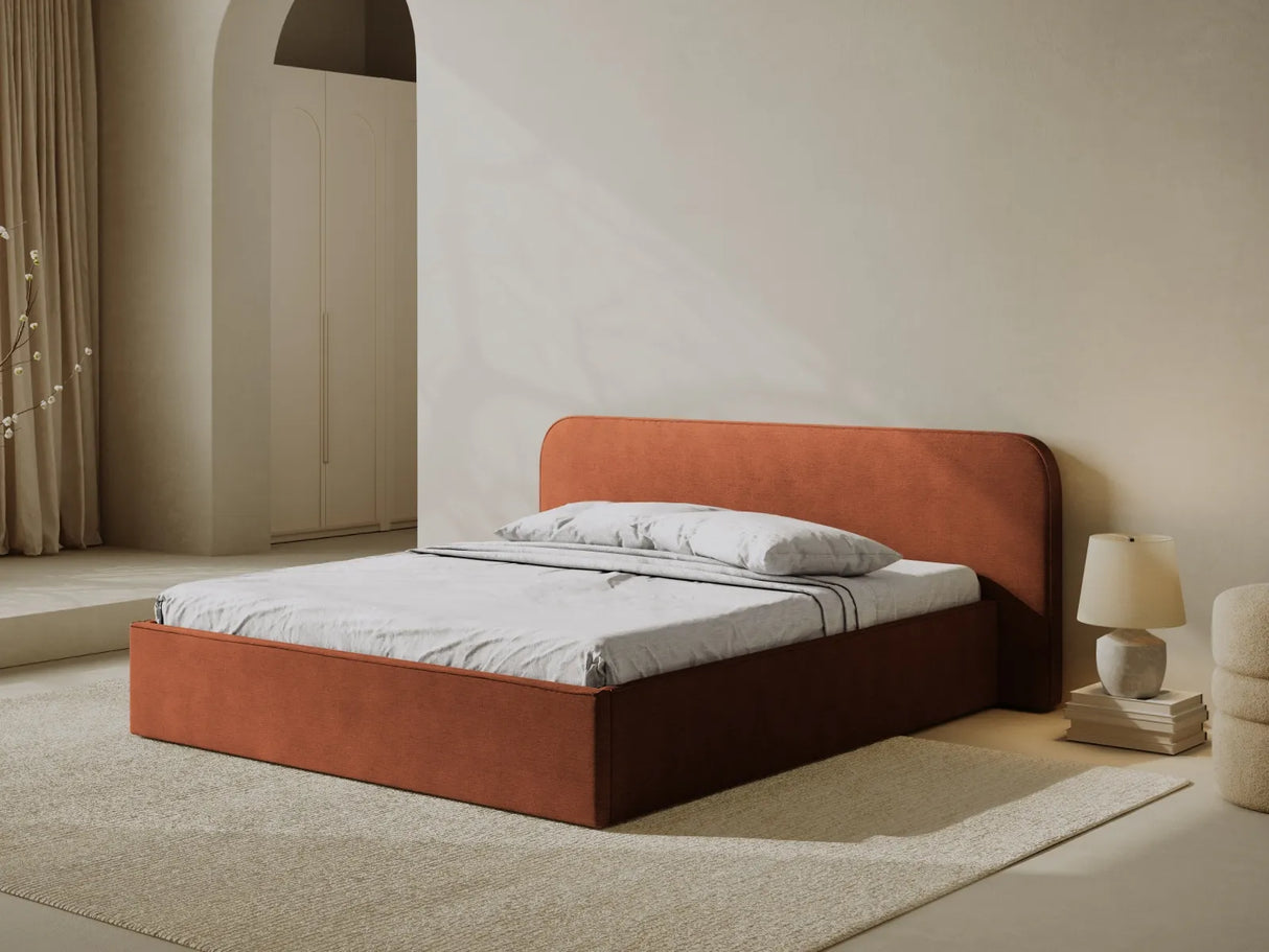 Elizabeth Bett mit Stauraum und Kopfteil in Strukturierter Stoff (BABRED) in Rot, 140x200 cm – Bild 2