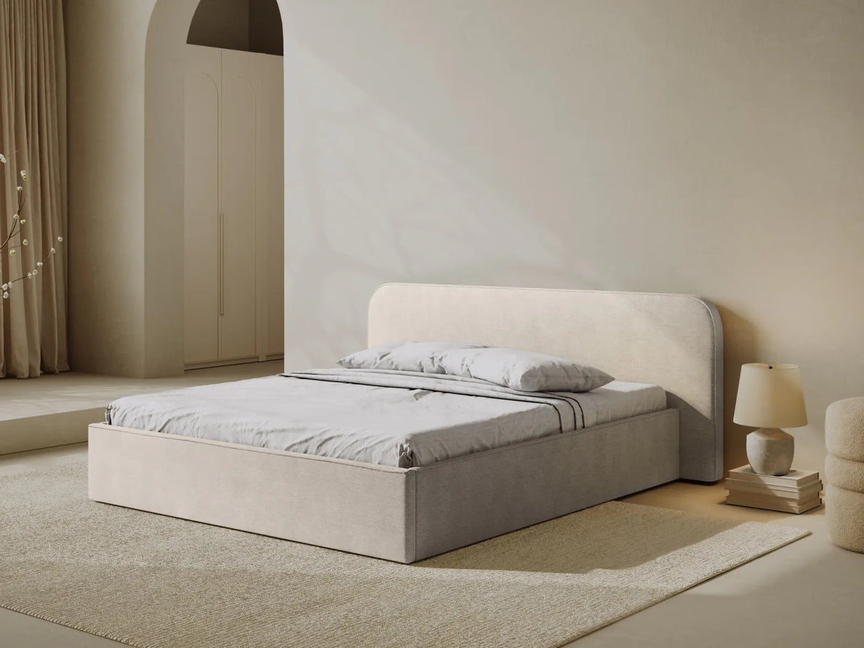 Elizabeth Bett mit Stauraum und Kopfteil in Strukturierter Stoff (BABTOF) in Beige, 160x200 cm – Bild 2