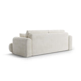 Canapé 3 places Ella avec fonction couchage et coffre de lit, recouvert de velours, de tissu texturé ou de boucle, 253 x 108 cm
