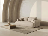 Ella 3-Sitzer Sofa mit Schlaffunktion und Bettkasten Bezug aus Samt, Strukturstoff oder Boucle, 253x108 cm – Bild 1