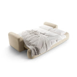 Canapé 3 places Ella avec fonction couchage et coffre de lit, recouvert de velours, de tissu texturé ou de boucle, 253 x 108 cm