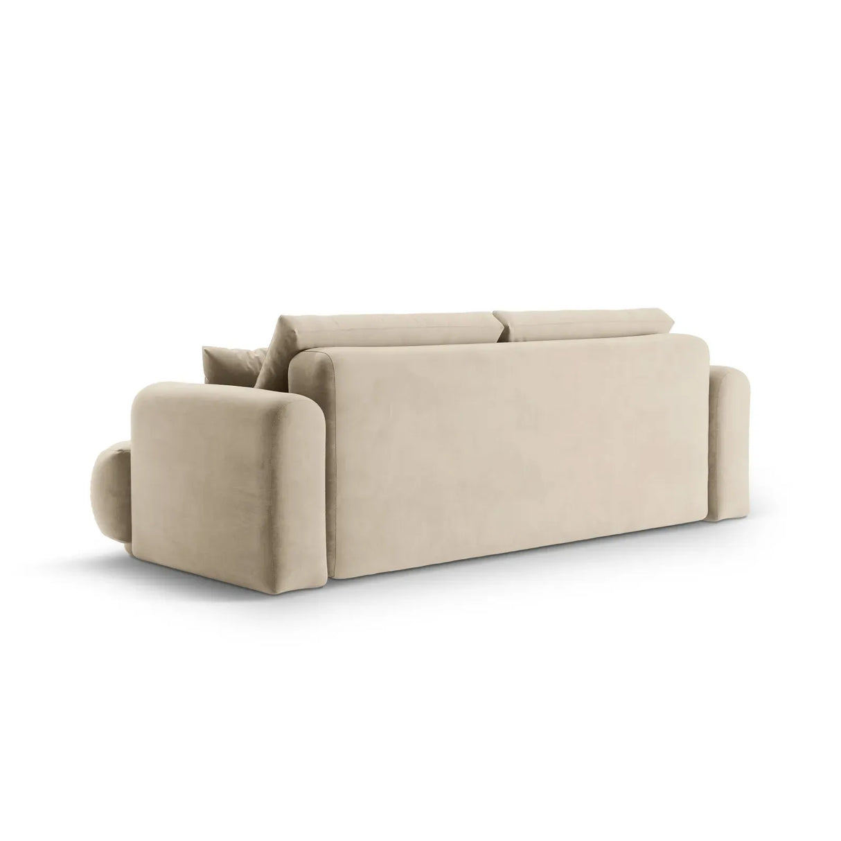 Canapé 3 places Ella avec fonction couchage et coffre de lit, recouvert de velours, de tissu texturé ou de boucle, 253 x 108 cm