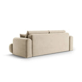 Canapé 3 places Ella avec fonction couchage et coffre de lit, recouvert de velours, de tissu texturé ou de boucle, 253 x 108 cm
